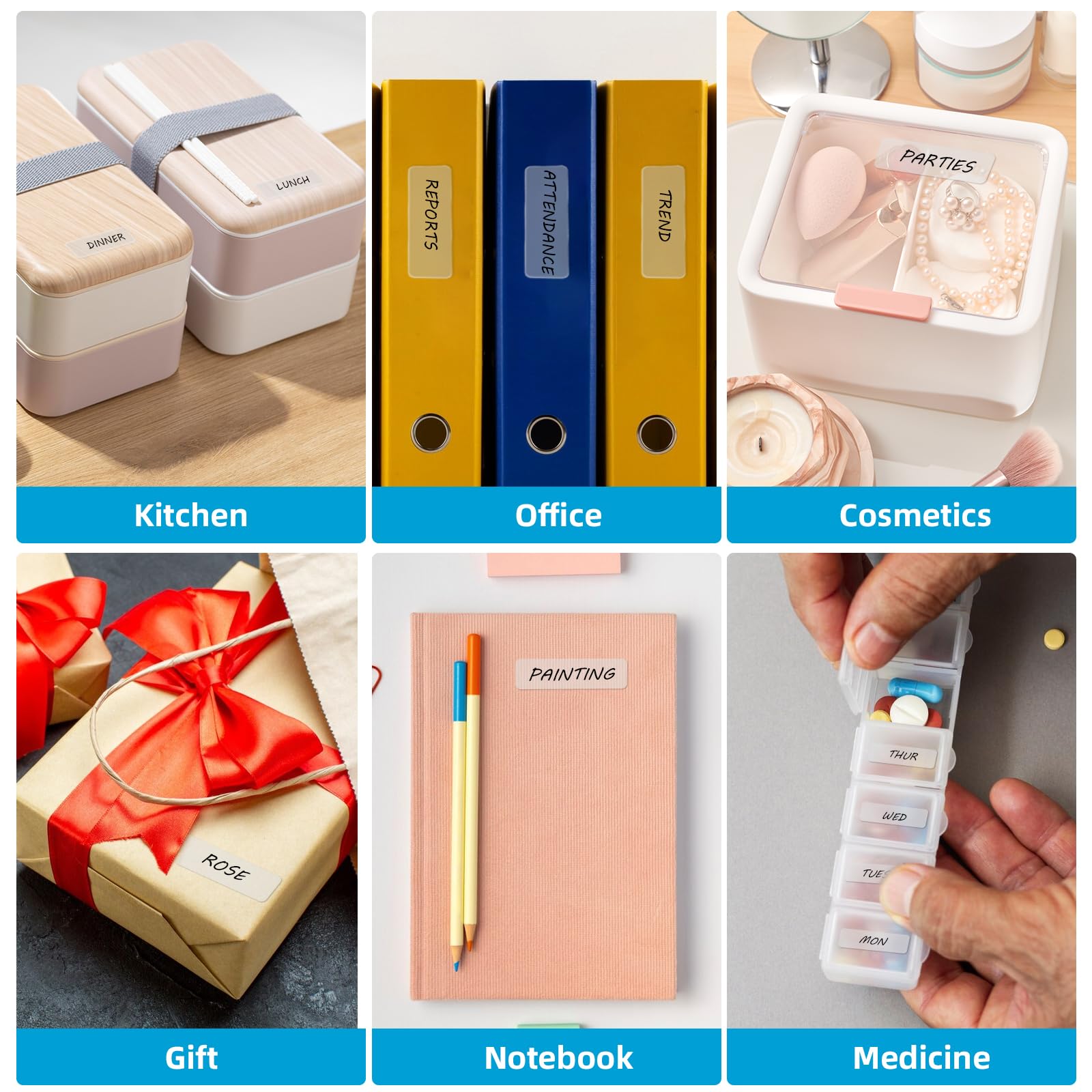 Giantree 3 Rolls Label Maker Tape, 12mm X 40mm Thermal - View #7