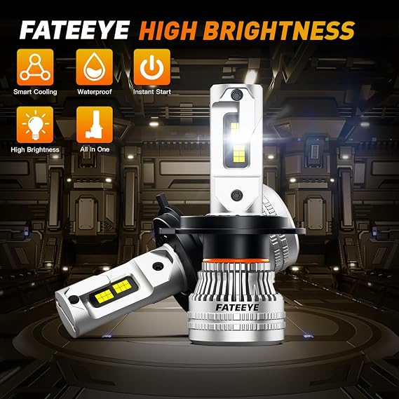 H4 LED Headlight Bulbs 44000LM 200W 6500K Conversion Kit Pack of 2 | 800% Brighter than Halogen, IP68 Waterproof, 100000H Lifespan, Plug and Play, Universal Fit