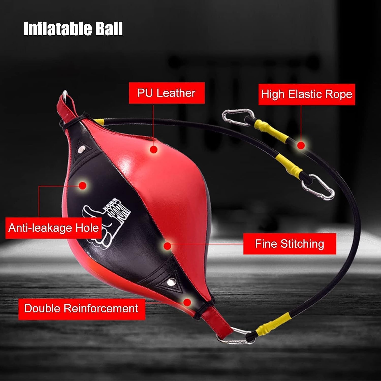 Speed Bag for Boxing, Boxing Punching Bag with Horizontal Bar/Inflatable Ball, Doorway Stress Relief Training Ball for Adults Kids, Gym Karate Taekwondo Equipment