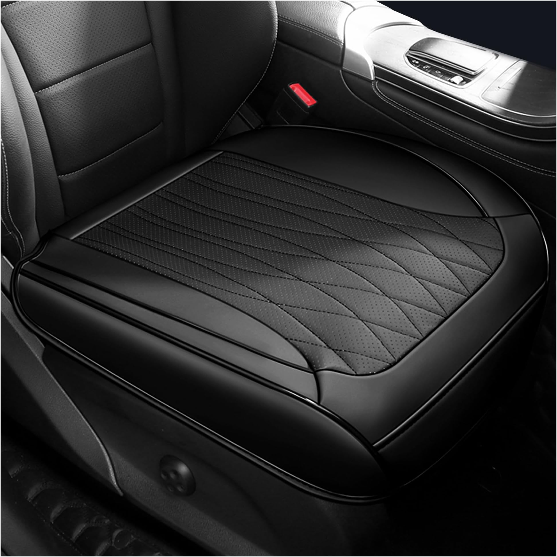 IHOTDERCar Seat Cover with Anti-Slip,Full Wrap Protection Leather Seat Covers for Cars with Storage Pocket,Universal Car Accessories Car Seat Covers Front Seats for Most Vehicles (Black)