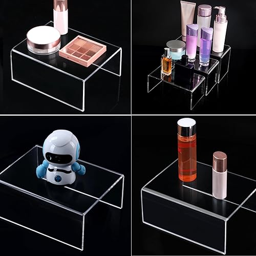 Miniatura 6 de 2 juegos de elevadores de exhibición de acrílico (4, 5, 6 pulgadas), soporte para productos (4 x 5 x 6 pulgadas) elevadores transparentes)