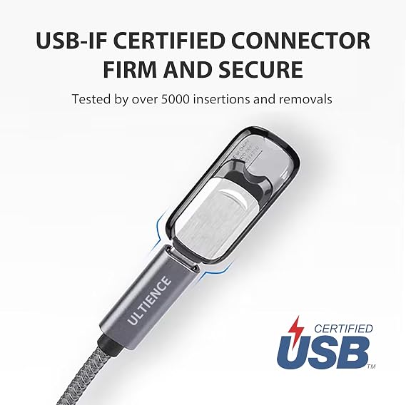 USB to USB C Cable Adapter 2 Pack, USB C Female to USB A Male Adapter - 10Gbps Data Transfer 60W Fast Charging, Type-C 3.2 Converter Compatible with Laptops, PCs, Flash Drives (0.41 Ft, Grey)