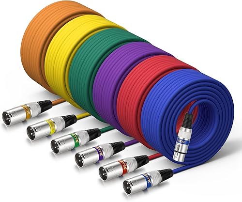 Miniatura 21 de EBXYA Cable XLR de 2 pies, paquete de 10 unidades, 3 pines, cable de micrófono XLR equilibrado macho a hembra, adecuado para mezclador de audio, 10