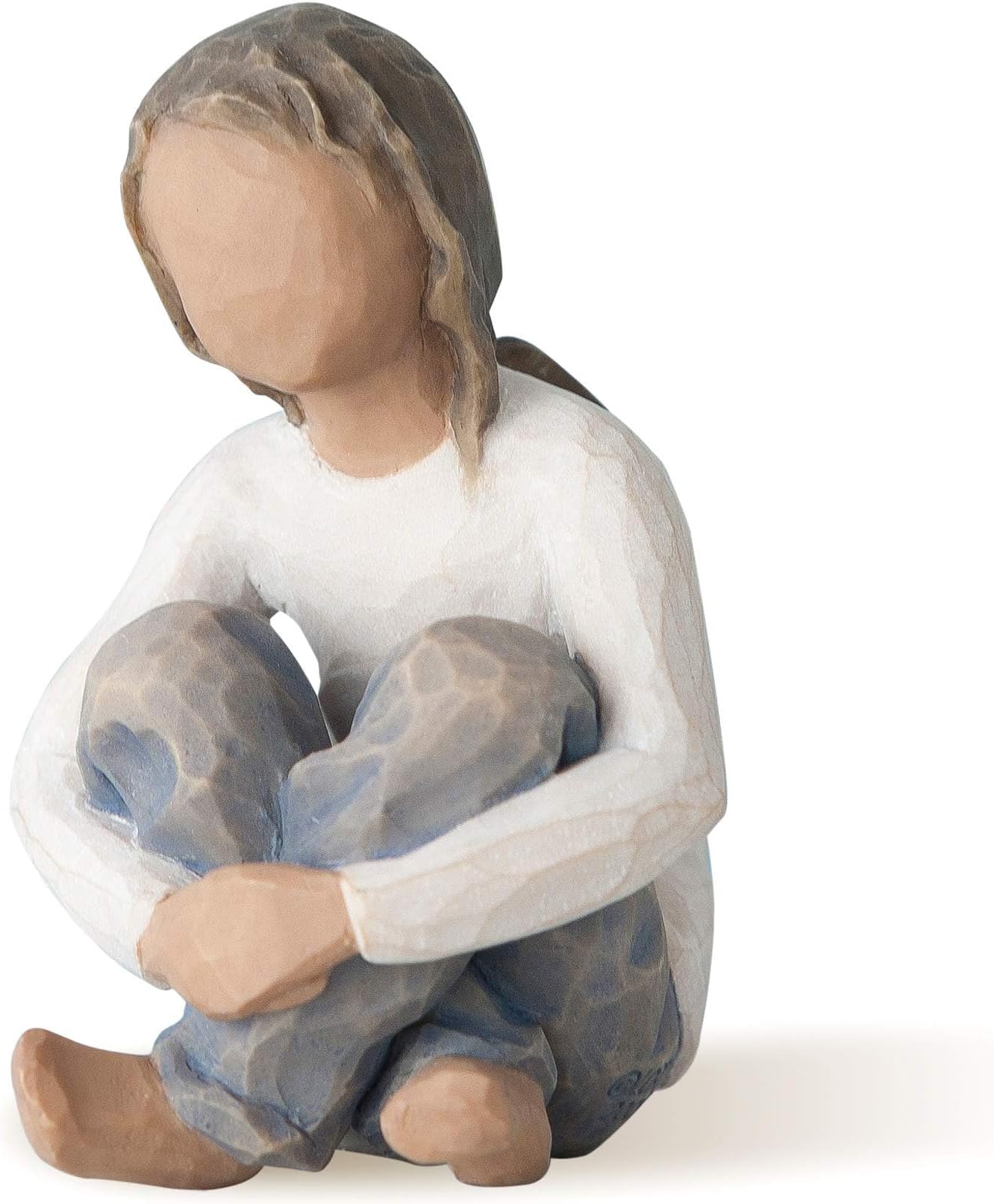 Willow Tree Spirited Child (Darker Skin Tone & Hair Color), Sculpted Hand-Painted Figure