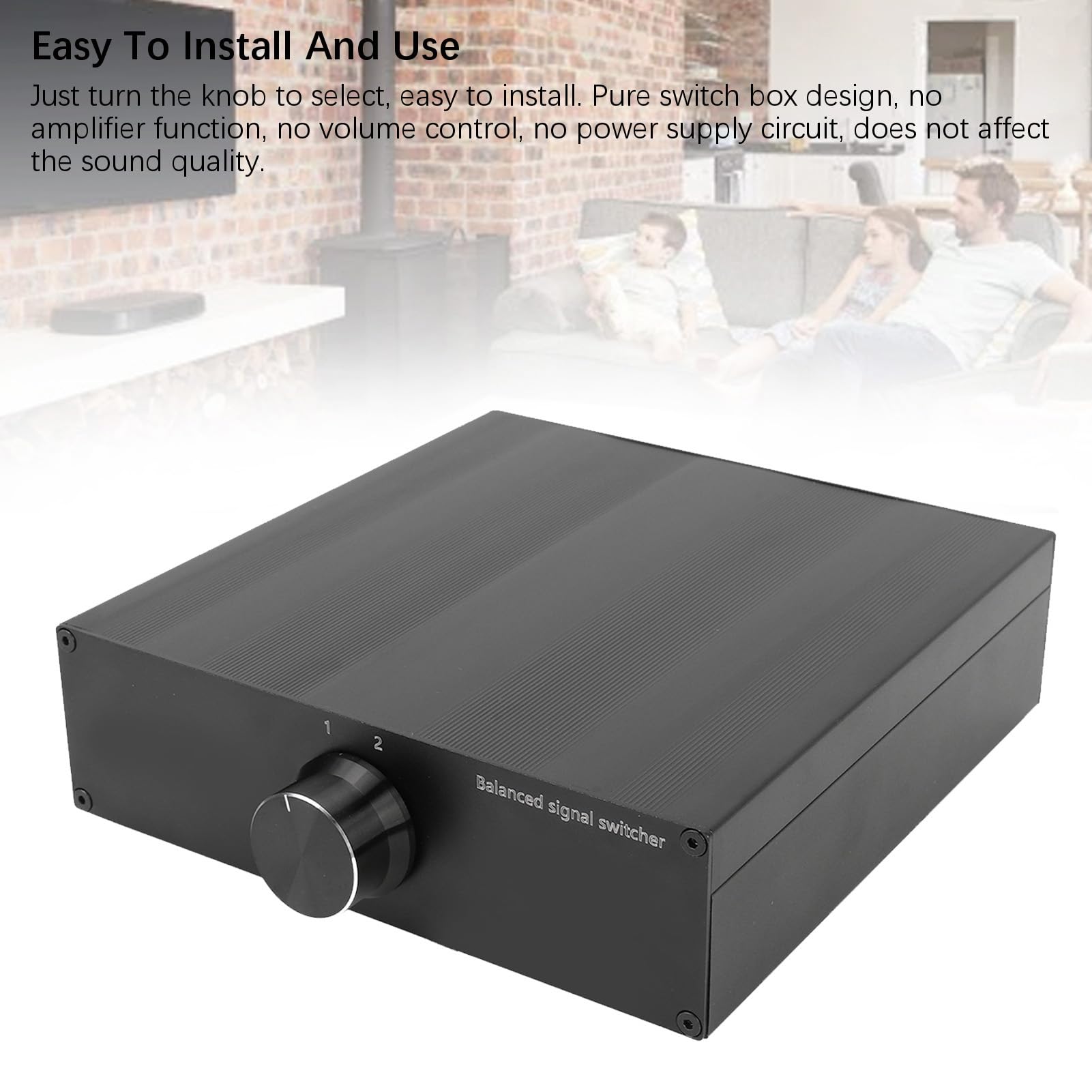 Generic Interruptor de Sonido 2 en 1, Selector de para Estéreo HiFi Doméstico, Dispositivos XLR de Aleación de Aluminio de 2 Canales