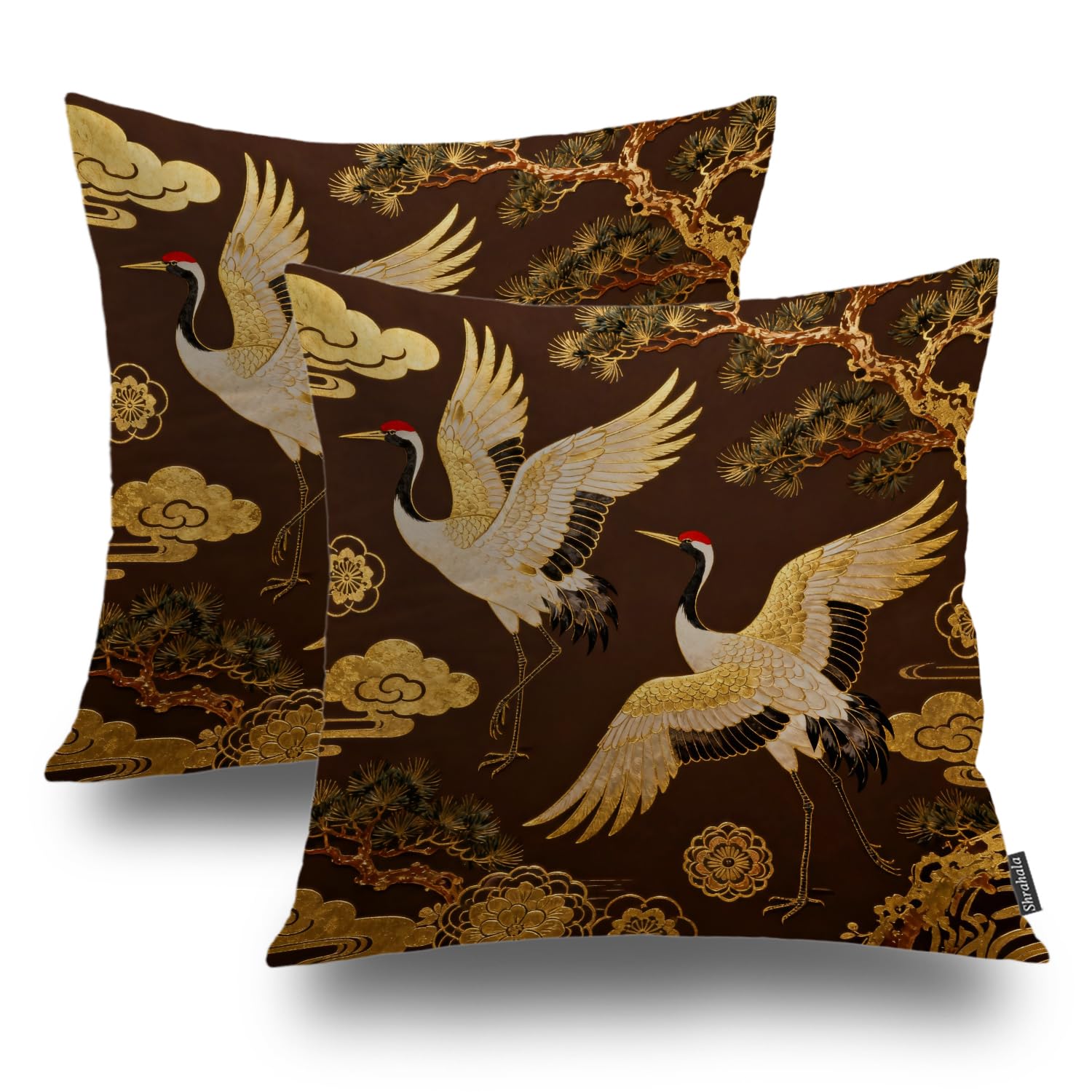 Housse de coussin grue japonaise pour rénover un canapé fatigué