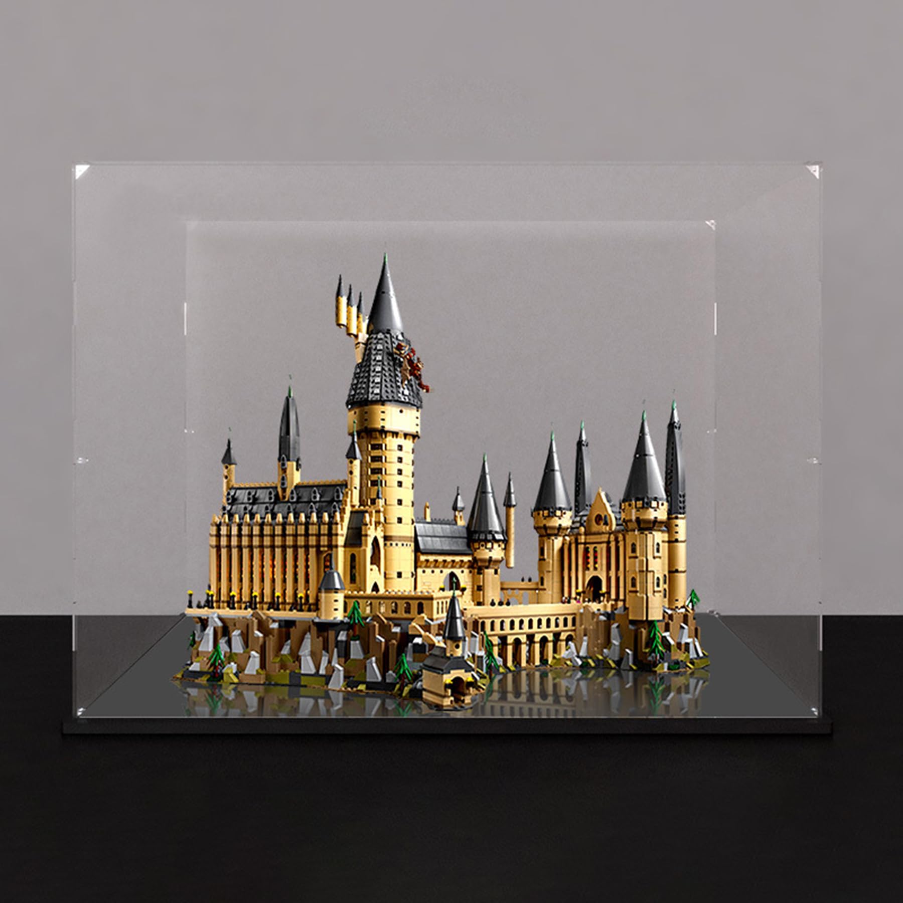 XNSHENGXAN Acrylic Display Case Compatible to Lego #71043 Magic School (28.3*18.8*23.6in), Display Cases for Collectibles, Sturdy Protection for Your Collectible,Black Base