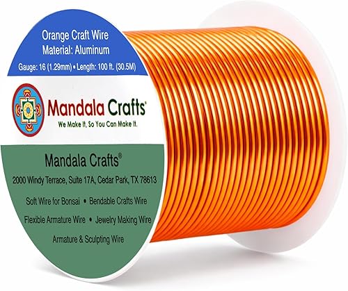 Vista 314 de Mandala Crafts - Alambre de aluminio anodizado de calibre 10 para manualidades de joyería - 32 pies de alambre flexible de cobre coloreado - Doble