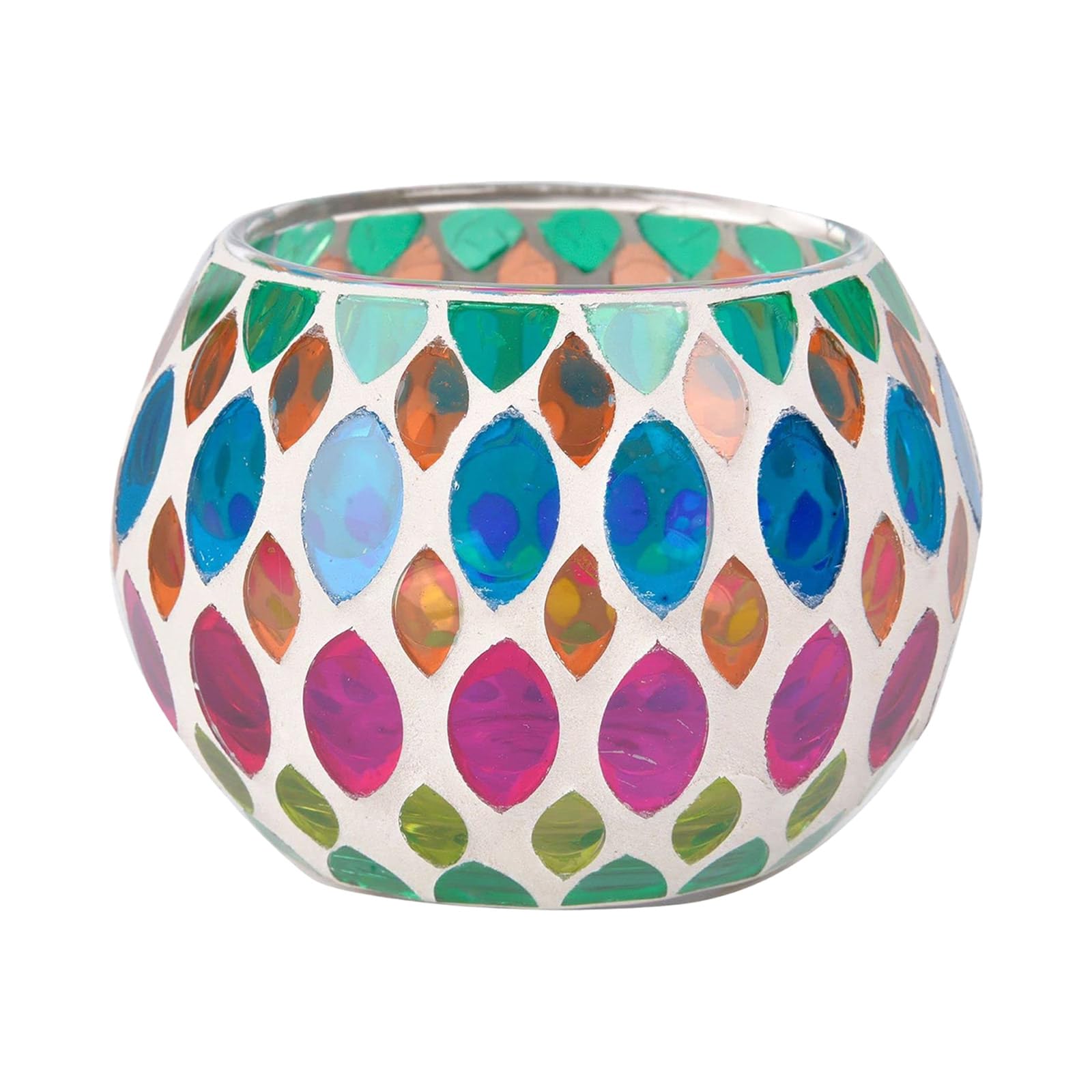 Jazuaiao Artistic Stylish Glass Candlestick Creating Colorful Light Effects for Dream Homes Ambiances for Living Space Colorful Candleholder