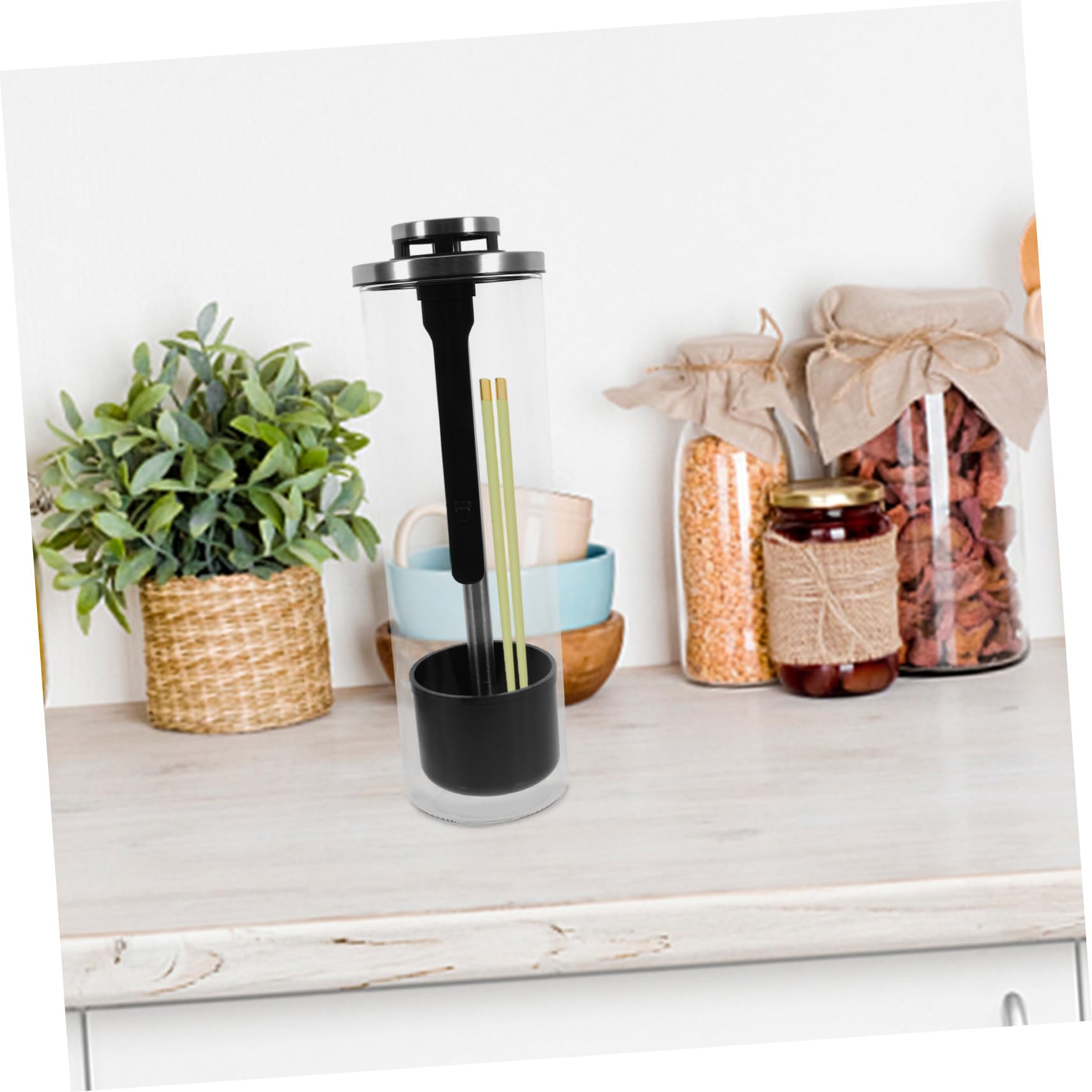 Soporte De Acero Inoxidable Para Utensilios De Cocina y Dispensador De De Organizador Multiusos Para Cocina y Comedor Para Mantener El Orden Elegancia El Hogar