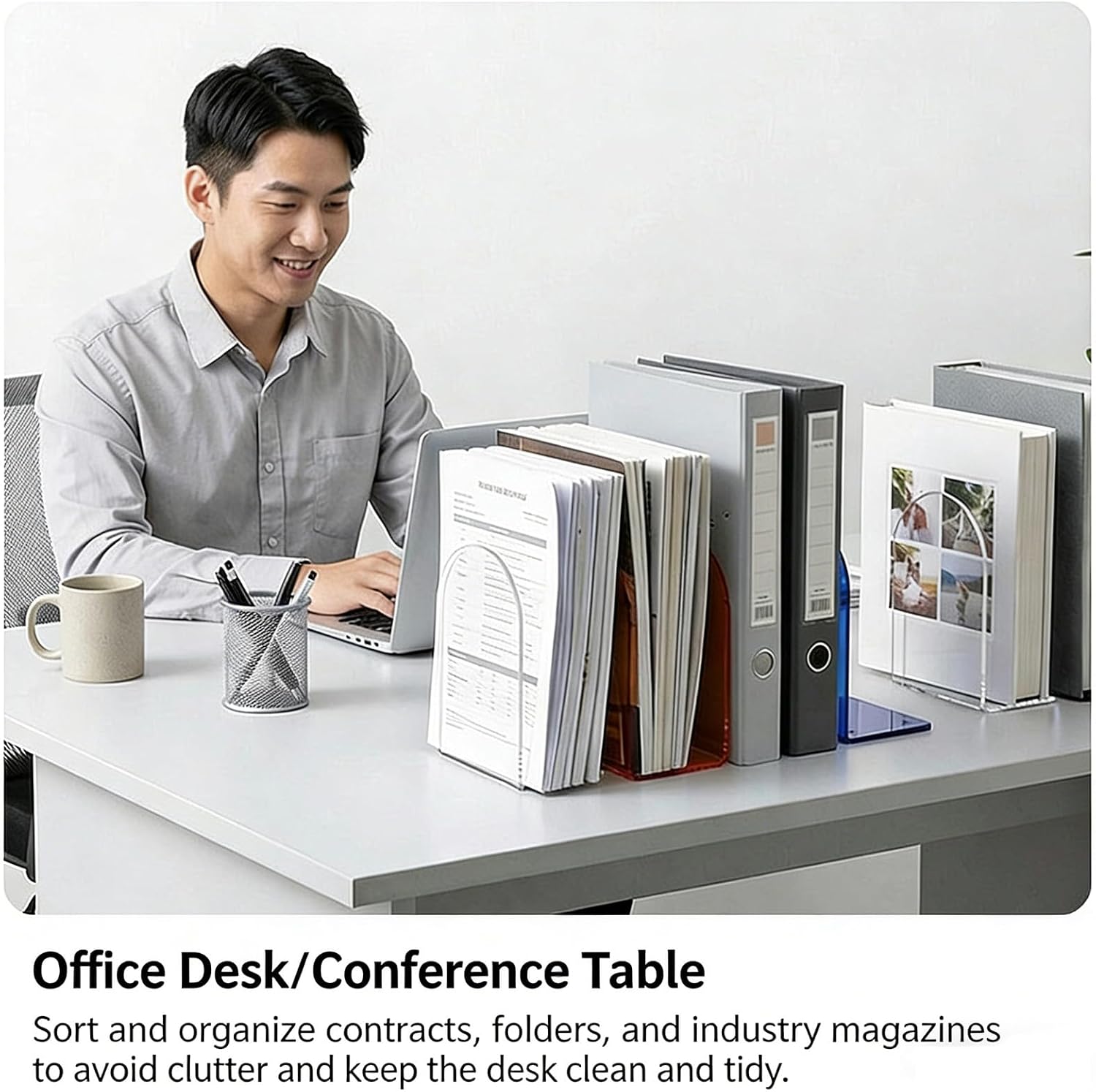 Design Acrylic Books Stand, Youth Blue 12X10X15.5CM
