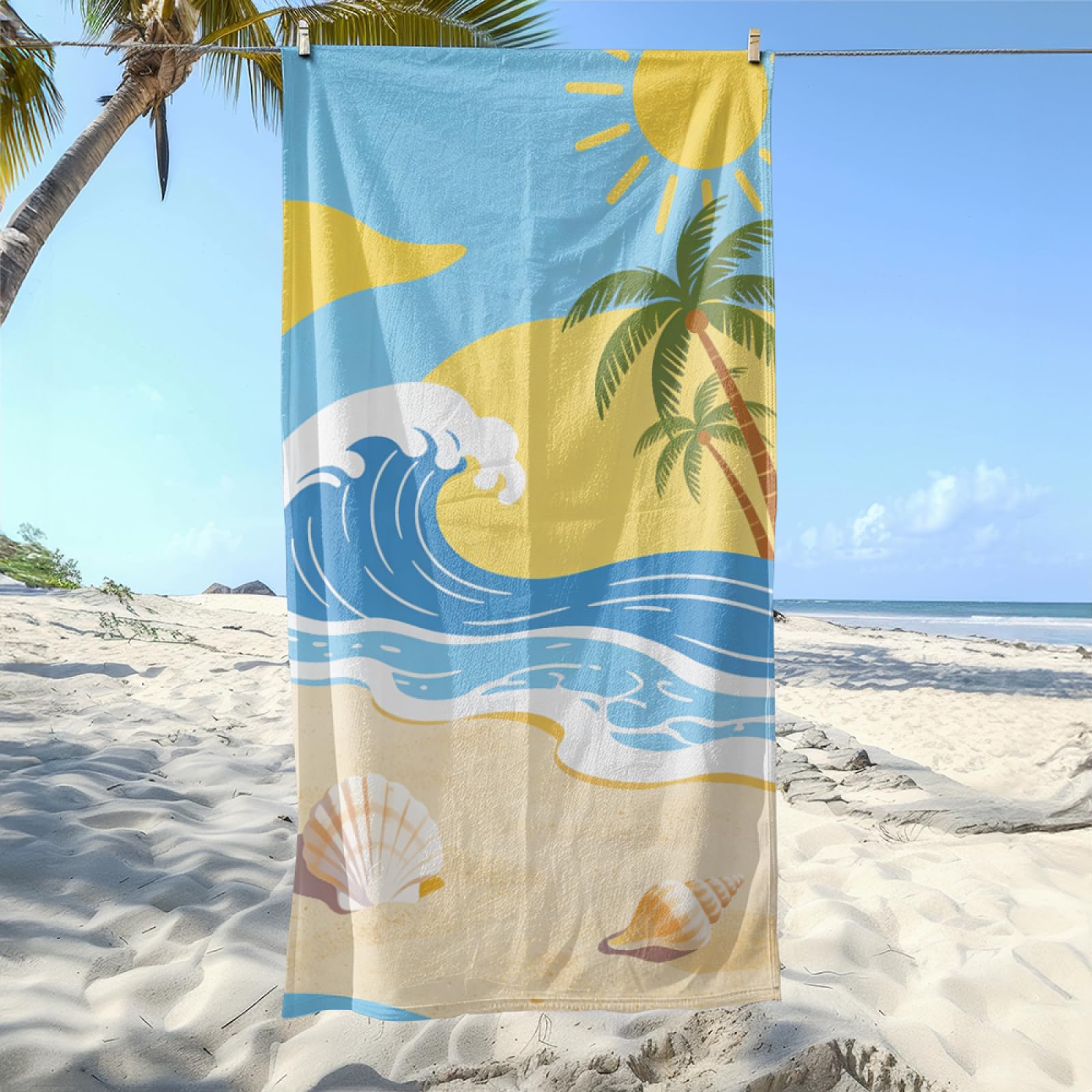 Strandtuch 200X200 Gelbe Kunst Strandtücher Mikrofaser Kompakt und Sandfest,Strand Handtuch,Leicht und Schnelltrocknend Reisehandtuch für Den Strand,Gym