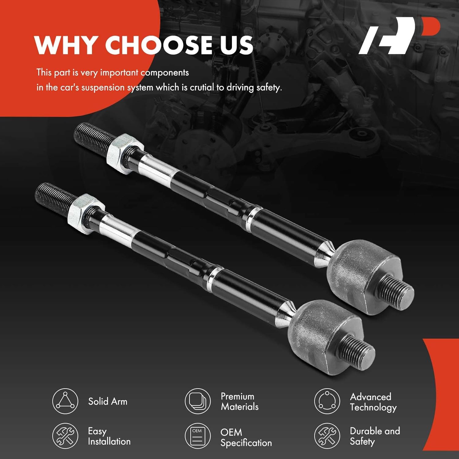 A-Premium 2 x Front Inner Tie Rod Ends, Compatible with Nissan Pathfinder 2013-2020 & Infiniti QX60 2014-2020