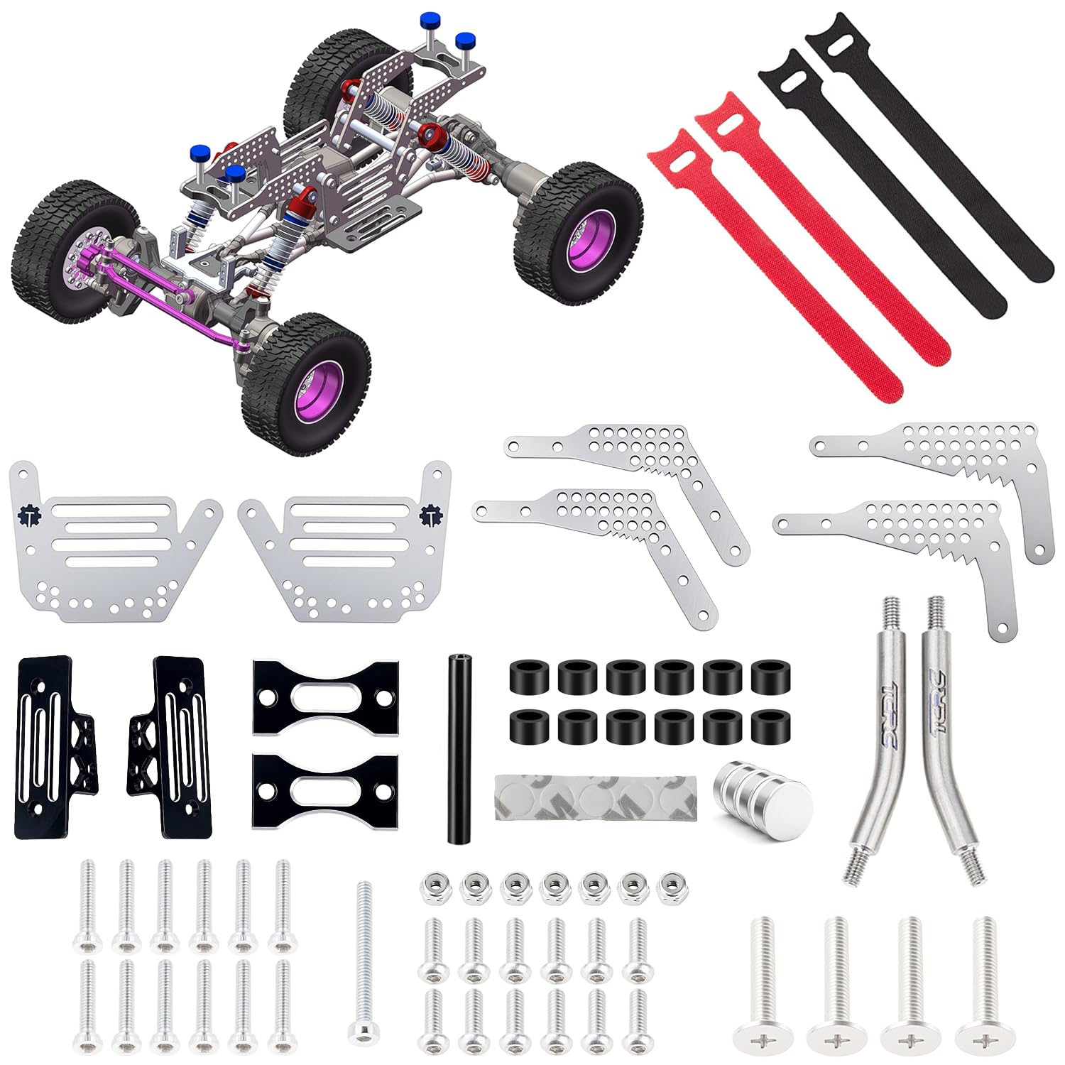 Amazon.com: TCRC GR5 Titanium LCG Chassis Kit Frame Rail for