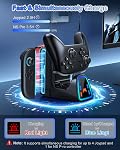 [Fit for Switch 2/1] 9 In 1 P-ro Controller Charging Dock for Joy Con 2/1 and for Pro Controller 2/1, Fast Charger Stand for Nintendo Switch 2/Switch 1/OLED Controller Accessories with RGB Light Modes