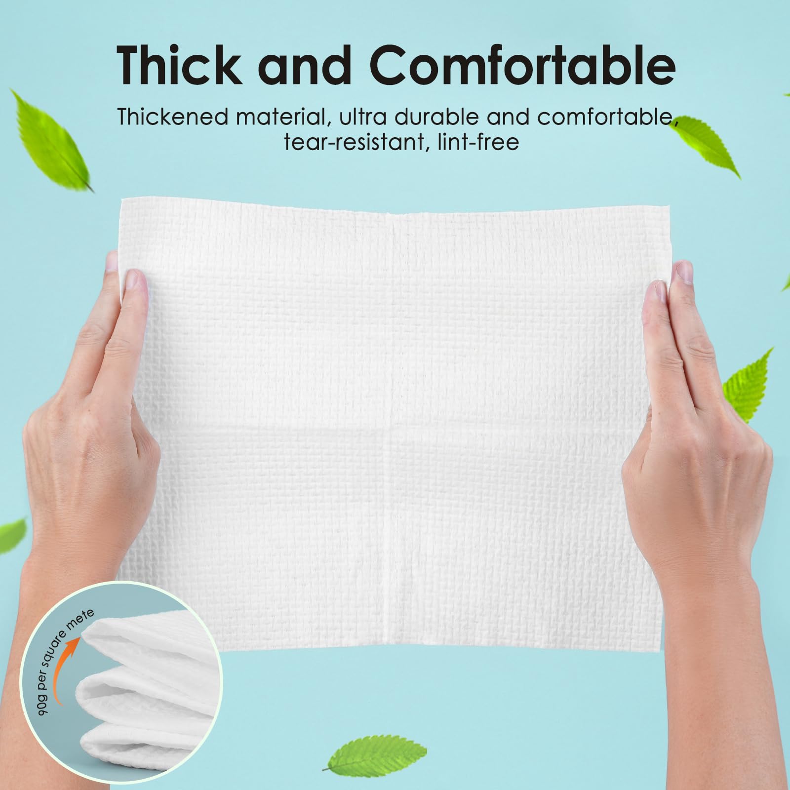 Toallas faciales XL, 3.17 oz/m² extra gruesas, 10 x 12 pulgadas, paño de limpieza ultra suave de base biológica, removedor de maquillaje Diposibale, paño suave para pieles sensibles, 50 4