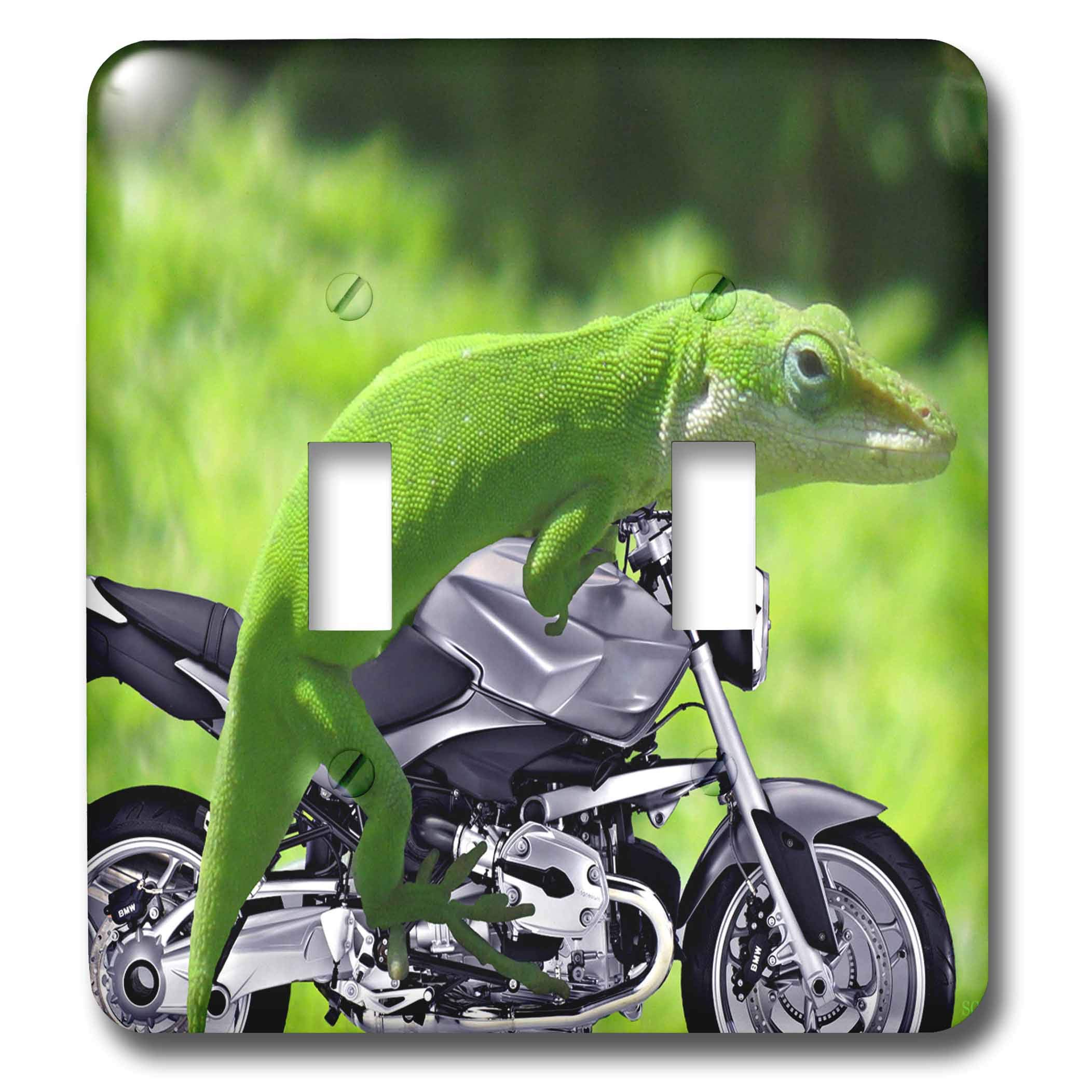 Double interrupteur à bascule Gecko Rider 3dRose décoratif pour maison