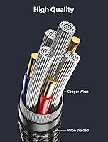 Vista 6 de JSAUX Divisor de auriculares, divisor de audio de 3.5mm macho TRS a 2 adaptadores hembra duales de 3.5mm, cable auxiliar estéreo Y trenzado