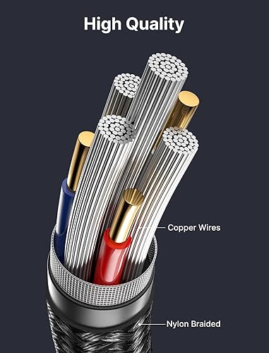 Miniatura 6 de JSAUX Divisor de auriculares, divisor de audio de 0.138 in macho TRS a 2 adaptadores hembra dobles de 0.138 in, cable auxiliar estéreo trenzado de