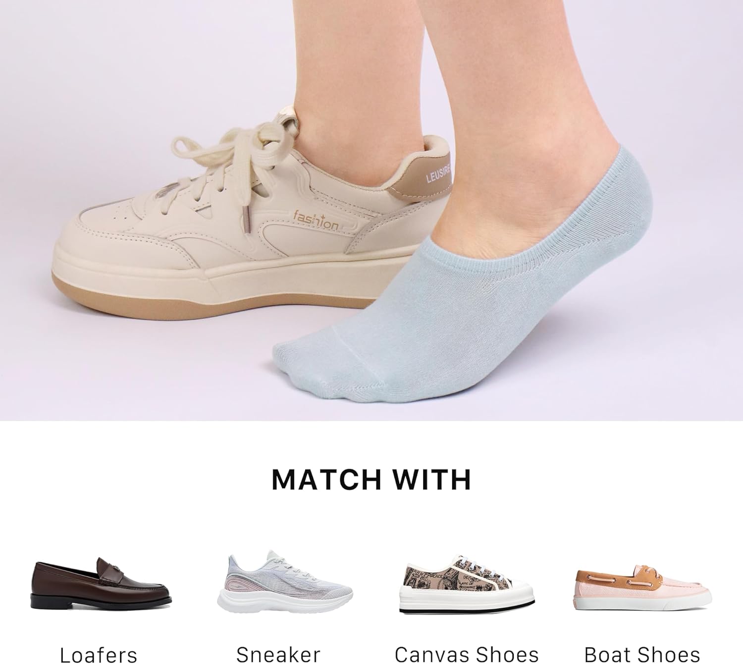 SERISIMPLE Low Cut Thin Womens Viscose Bamboo Socks No Show Invisible Non Slip with Grips Lightweight Liner Flats 6 Pairs - Image 6