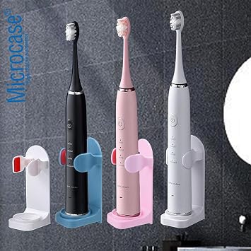 Microcase Yapışkanlı Duvara Monte Şarjlı Diş Fırçası Tutucu Stand-AL4802 (Siyah)