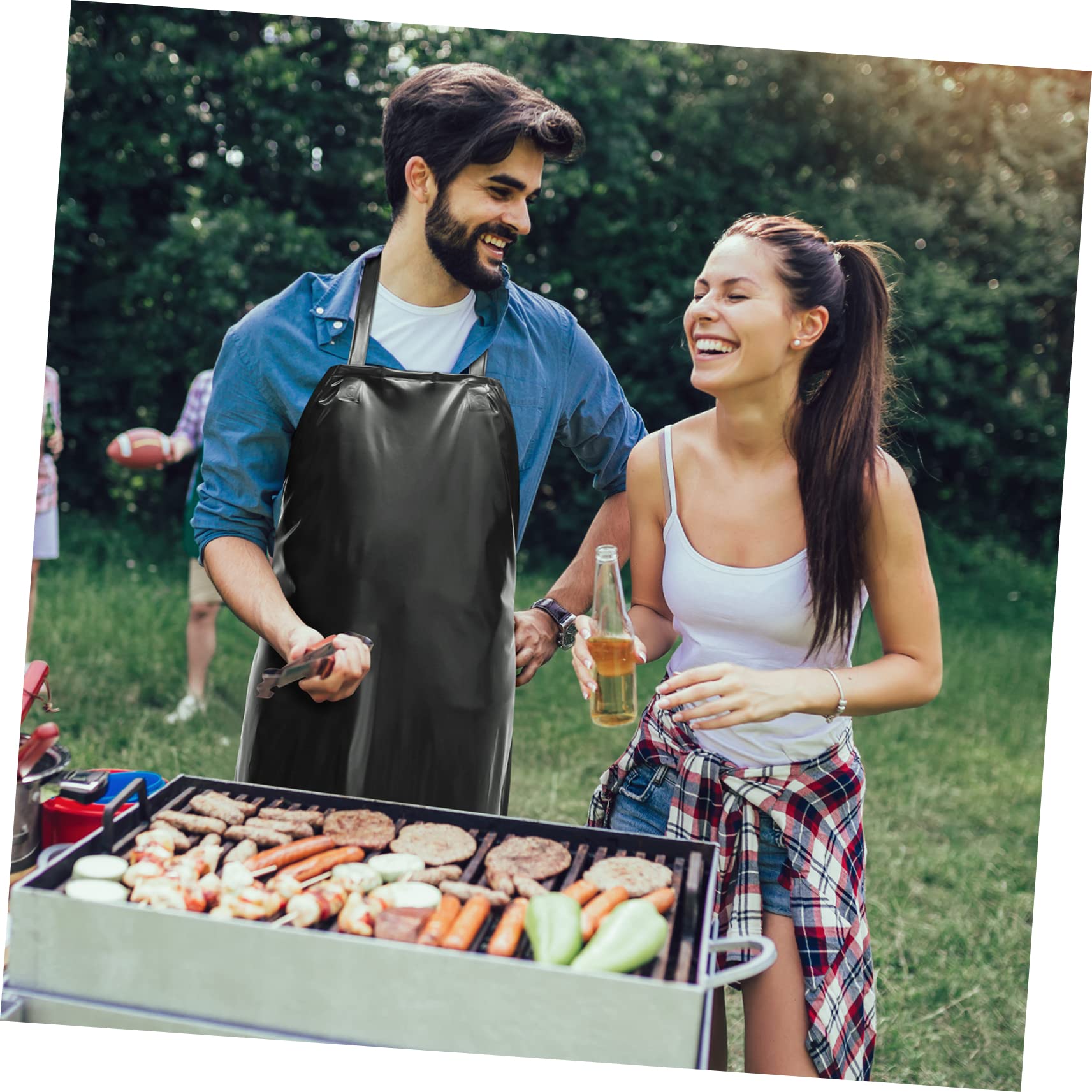 BRIGHTFUFU Dishwasher Safe Apron Men's Waterproof Oil-resistant Industrial Pvc Large 110x80cm Suitable for Kitchen Cleaning Carpentry