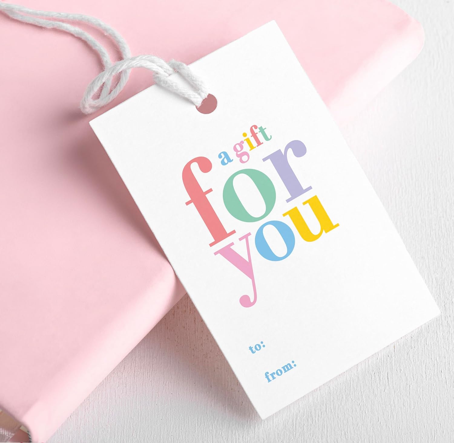 50-Pack Gift Tags - “A Gift for You” | Holiday, Christmas, Gifts, and Birthday Tags | Personalized Labels for Presents | Women-Owned Business image 3