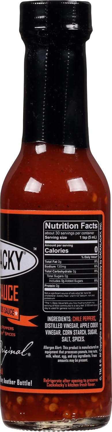 Cackalacky Famously Original Pepper Sauce - 5 oz Bottle - Fiery Hot & Spicy Red Chili Flavor, All-Natural Ingredients, Perfect for Grilling, Dipping, & Marinades image 2