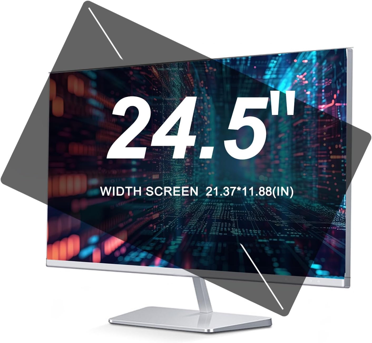 [2-Pack 24.5" Privacy Screen for Computer Monitor, Removable Anti Blue Light Anti Glare Monitor Privacy Filter Shield. 16:9 Widescreen Monitor. Size is(543 * 302 mm)