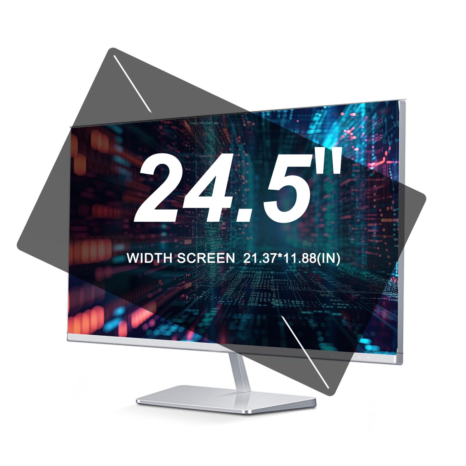 [2-pak 62.2 cm ekran prywatności do monitora komputerowego, zdejmowany, antyrefleksyjny monitor antyodblaskowy, osłona filtra prywatności, panoramiczny monitor 16:9. Rozmiar to (543 x 302 mm)