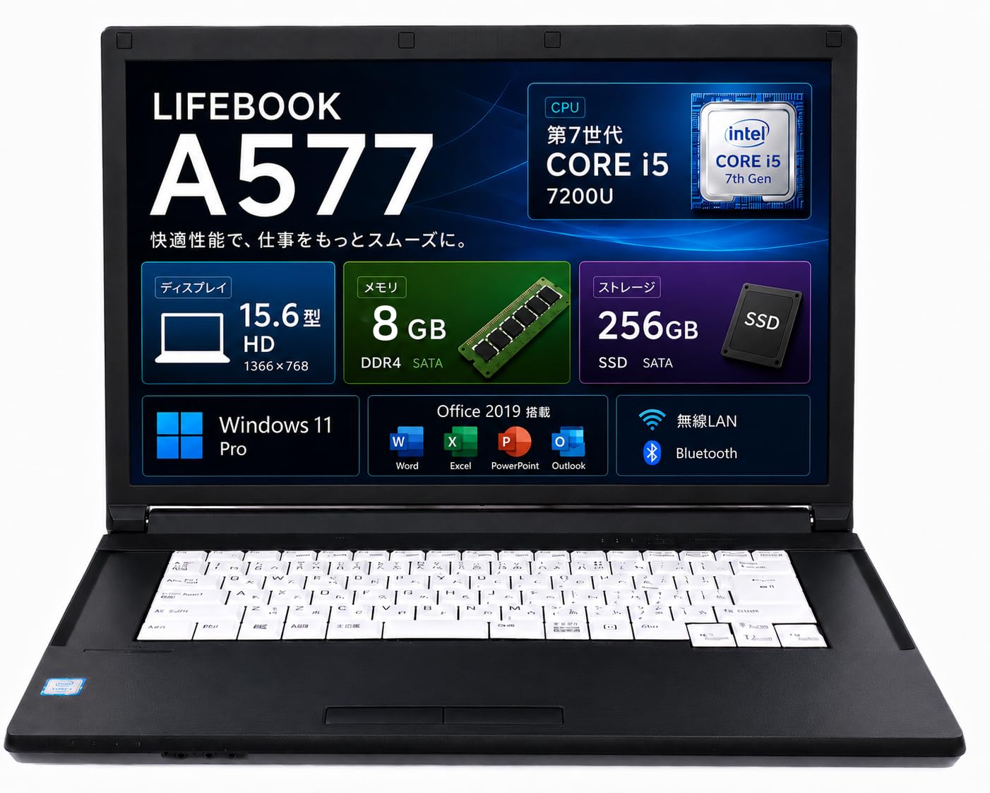 富士通PC 第7世代 i5/ 新品SSD256GB/ 8GB/DVDマルチ Amazon.co.jp: 【整備済み品】富士通 ノートパソコン LifeBook A577