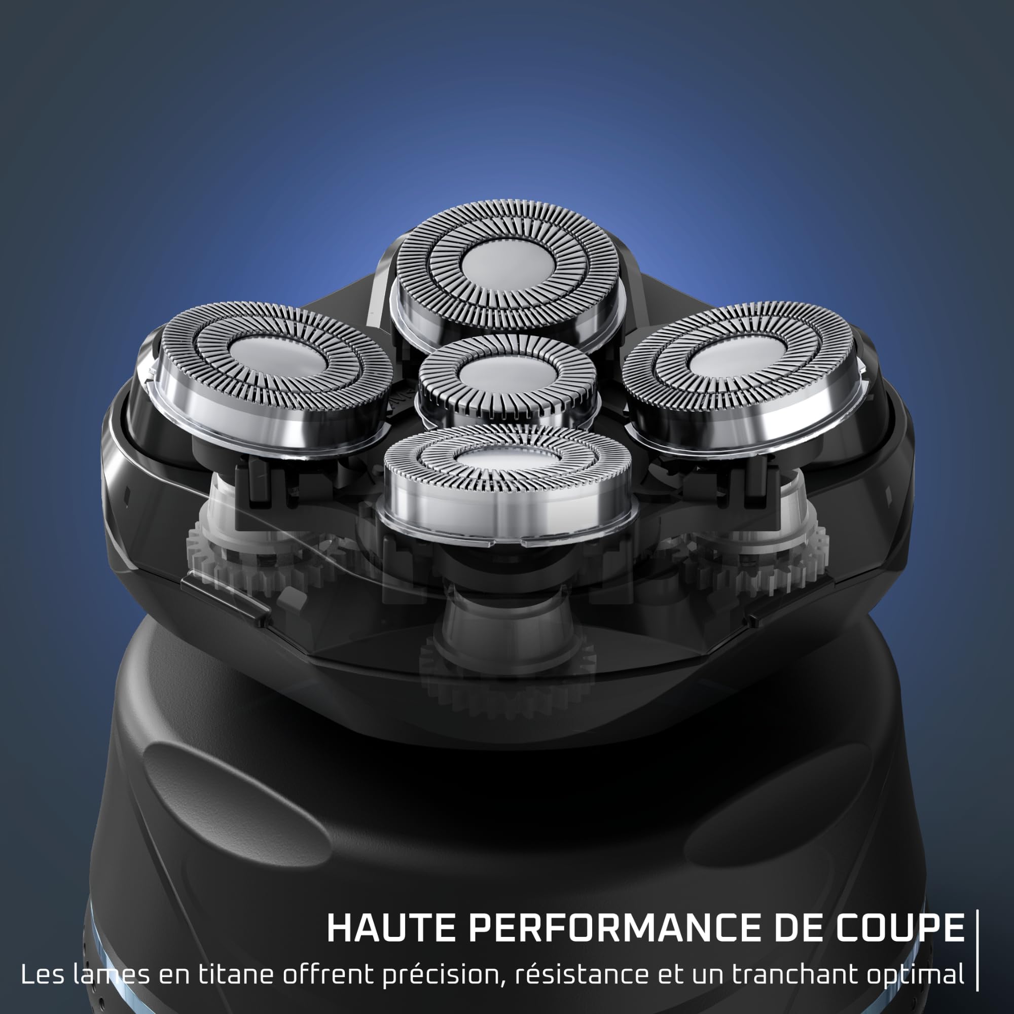 Rowenta GentleBald, Rasoir de tête, 5têtes de rasage, Lames avec revêtement Titanium, Irritation évitée, TN3110E0