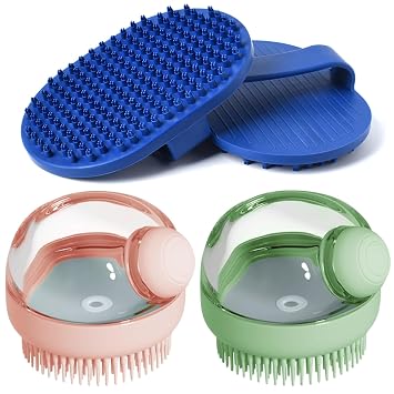 4PCS Dog Bath Brush, Dog Shampoo brush, Dog Scrubber brush for Bath, Dog Bath Massage Brush Scrubber, Dog Shower Grooming Washing Shedding Brush for Short Long Haired Dogs and Cats