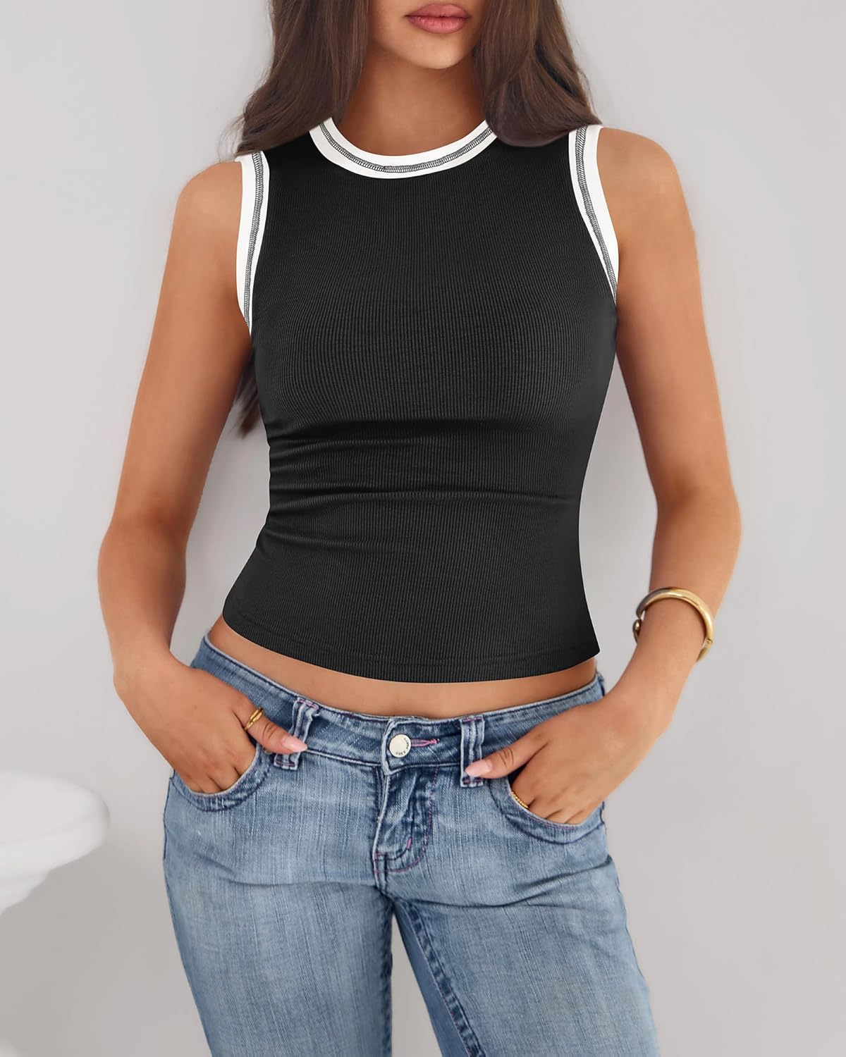 BTFBM High Neck Tank Top for Women Sleeveless Ribbed Y2k Clothes Basic Shirts Going Out Outfits Spring Summer Tops 2026 - Image 4