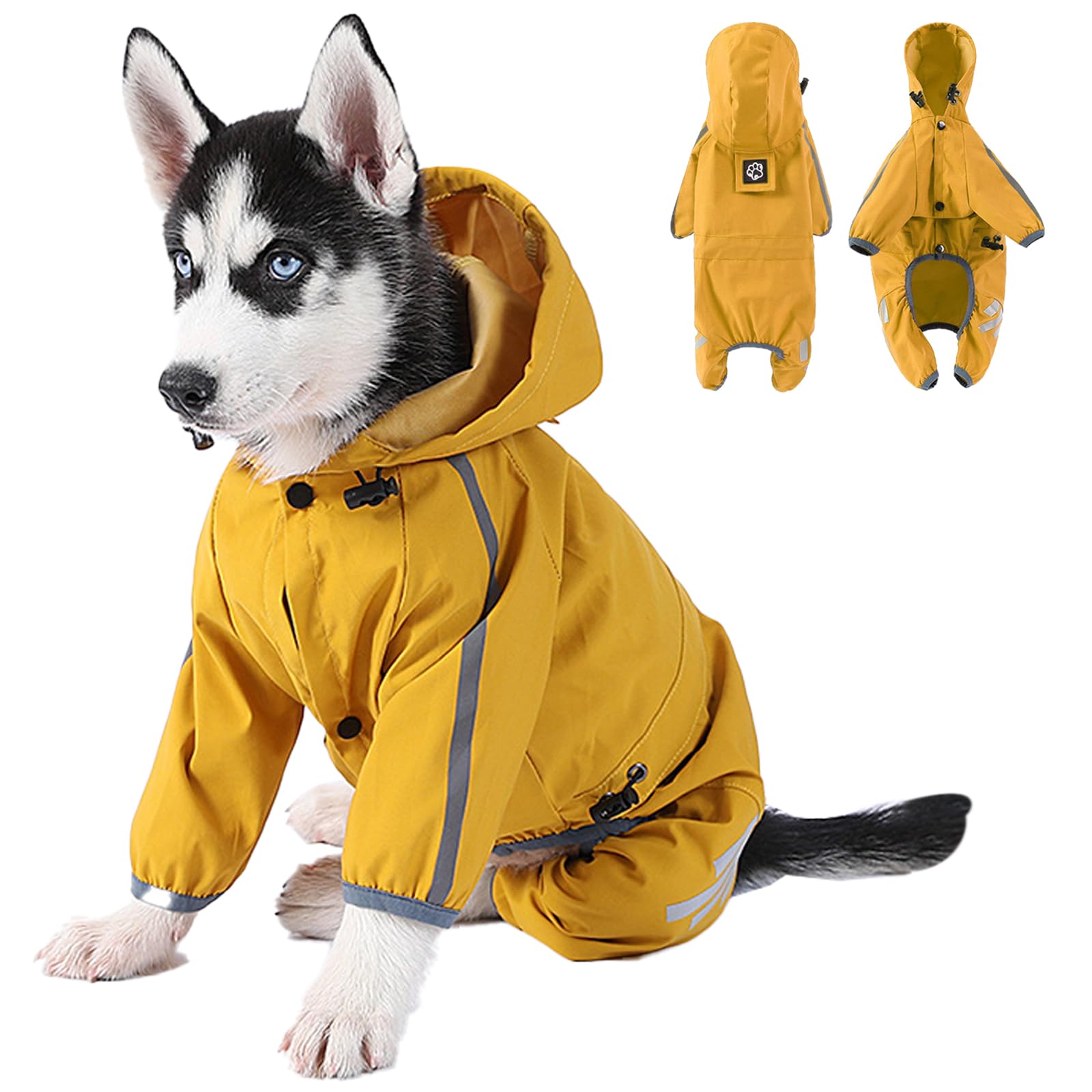 Hunde Regenmantel Mit Entlein-Muster - Wasserdichter Mantel Mit Kapuze XXL