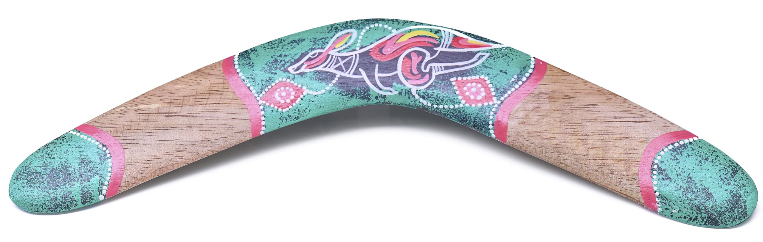 Australian Treasures Boomerang Madera De Canguro 50cm: Arte Aborigen Auténtico, Para Lanzar O Decorar