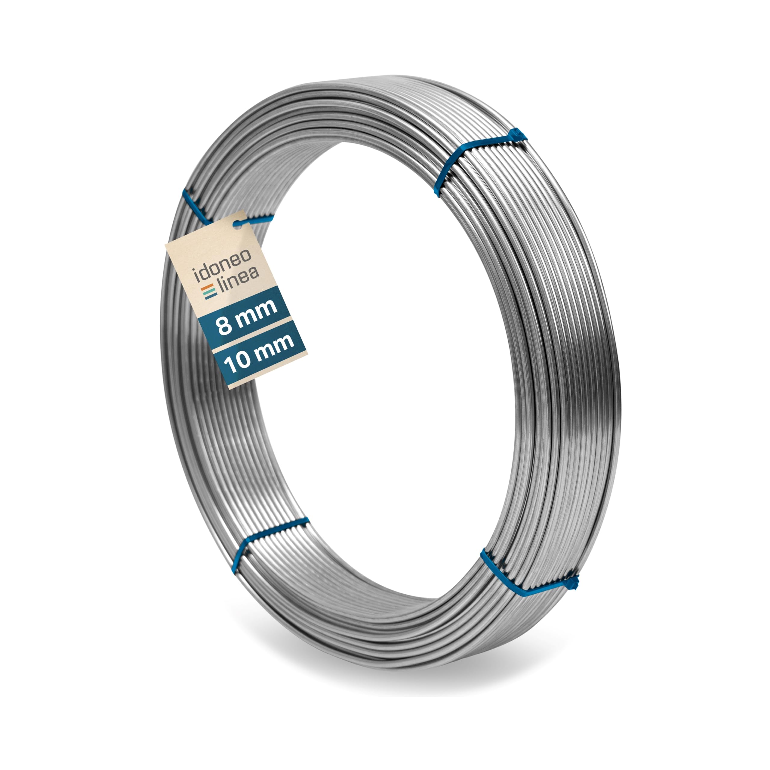Idoneo Linea Aluminium Runddraht 8 mm / 10 mm – Flexibler Erdungsdraht für Blitzschutz & PV-Anlagen, Alu Blitzableiter Draht, Korrosionsbeständig, Längen: 1–148 m