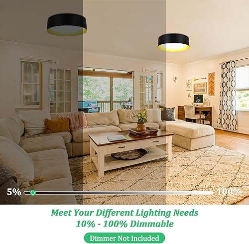 Miniatura 5 de Luces de techo de montaje empotrado, lámparas de techo LED, equivalente a 300 W, 2600 lúmenes, 5CCT, ajustables, modernas luces de montaje