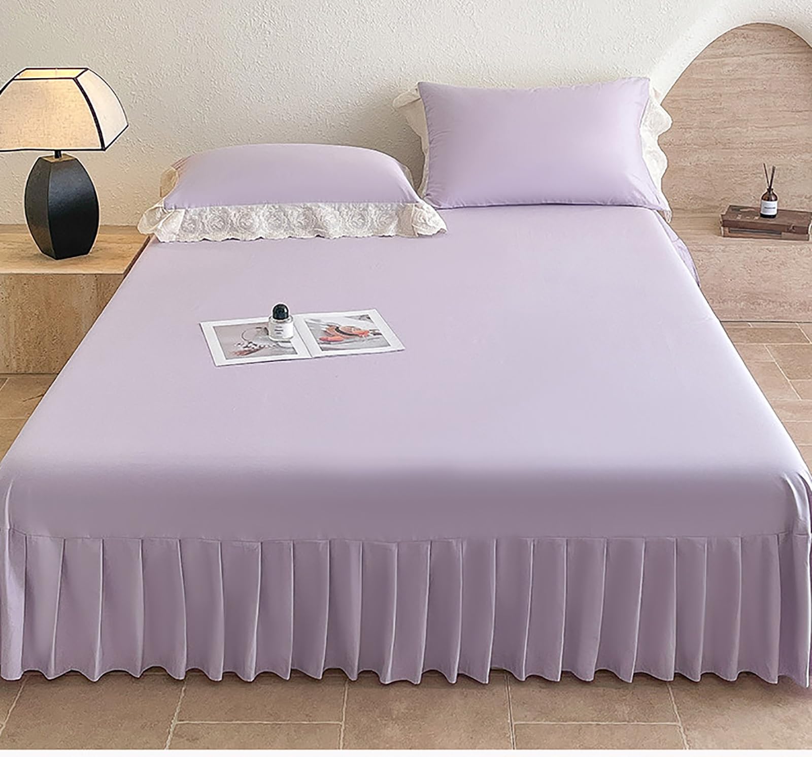 Drap de lit 200x220 avec jupe pour transformer votre chambre en suite d'hôtel