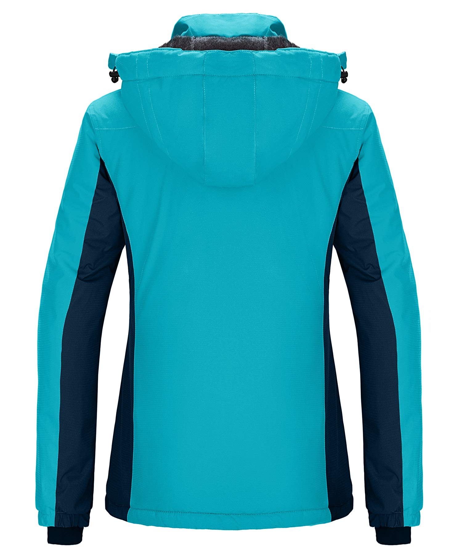 Wantdo Damen Skijacke Winddicht Outdoor Wintermantel mit Kapuze | Wasserdicht,Brusttasche,Fleece,Warm Gefüttert,Leicht,Atmungsaktiv,Windbreaker Jacke Damen, Wandern,Snowboard,Berg
