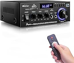 AK45 Pro HiFi Amplifier WOOPKER Mini Amplifier, 500 W, 2 Channels Bluetooth Amplifier HiFi Stereo with FM Radio, USB, SD, ...