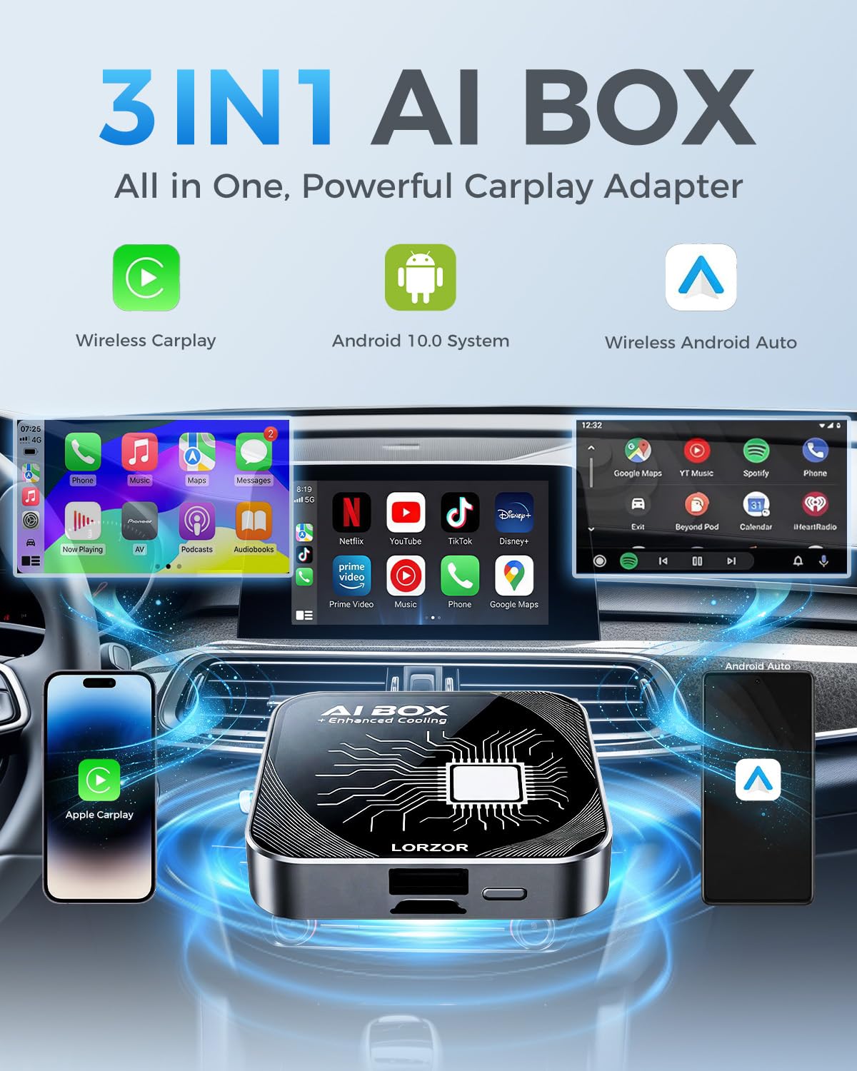 Amazon.com: 2026 Upgraded 3 in 1 Wireless CarPlay Adapter,Enhanced