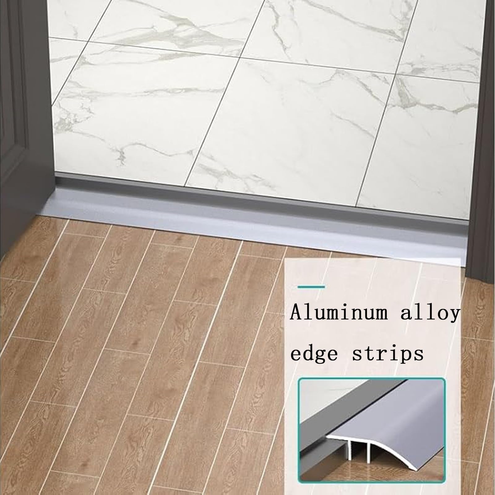 3pcs Perfil Forma F Universal para Uniones De Madera, Parquet, Tarima, Mármol Y Azulejo, Listón De Transición Tira De Borde De Umbral, Desnivel Rango De Altura del Umbral: 0.8-1.5cm(Noir)