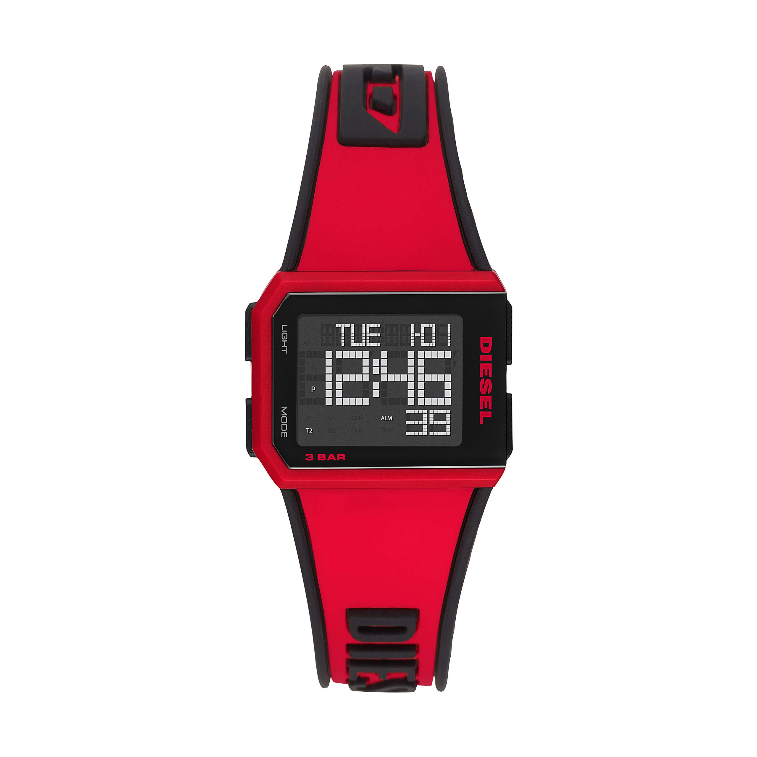 Diesel Chopped Digital Watch with Silicone Strap