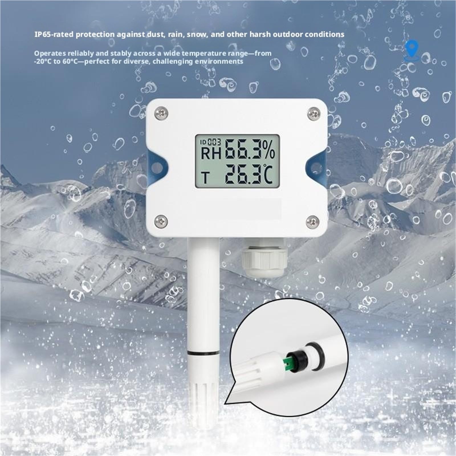 Sensor de temperatura y humedad de 4-20 mA, transmisor de temperatura y humedad ambiente montado en la pared con pantalla