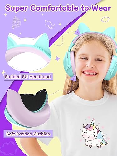 Miniatura 7 de Dr.meter Orejeras para reducir ruido SNR27.4, protección de oídos para niños, diadema ajustable, cancelan ruido en conciertos, juegos de fútbol,