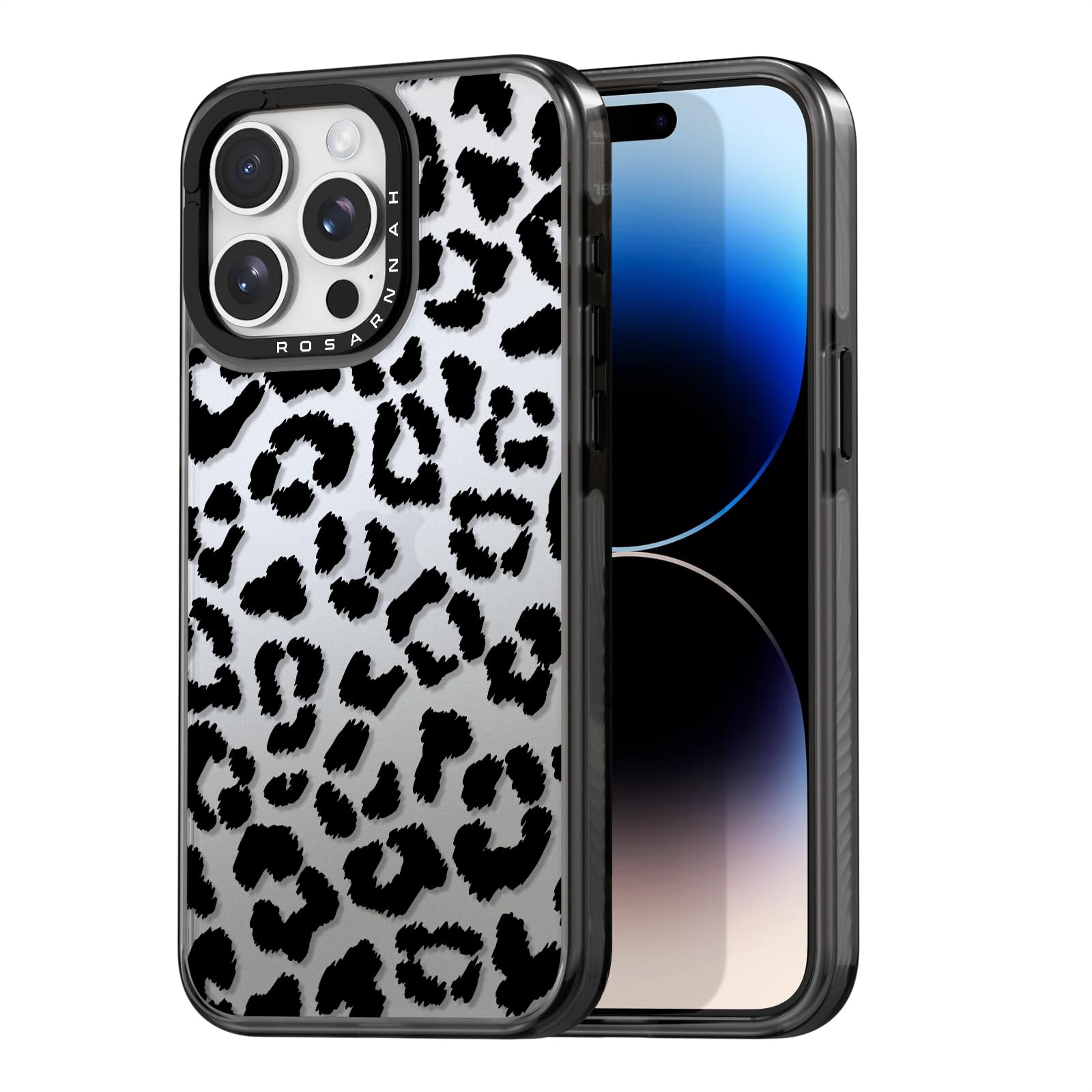 Coque iPhone 14 Pro léopard noir Rosarnnah antichoc - 8
