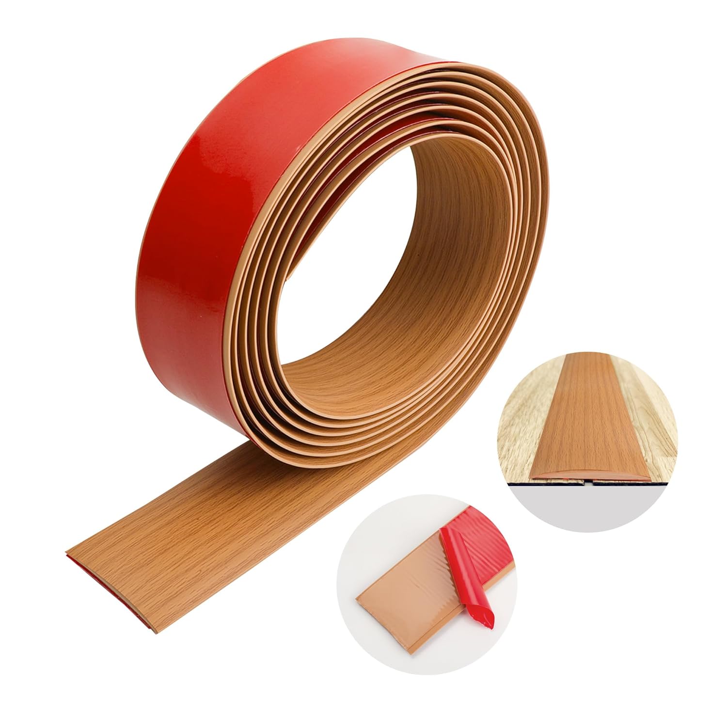 10 FT Flat Floor Transition Strip, 2" Wide Self Adhesive Vinyl Floor