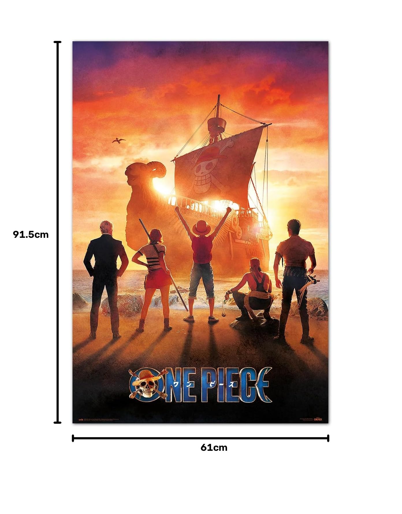 90’s pulpfiction Movie Poster 61*91.5cm Grupo Erik One Piece Netflix - Póster de piratas con sombrero de