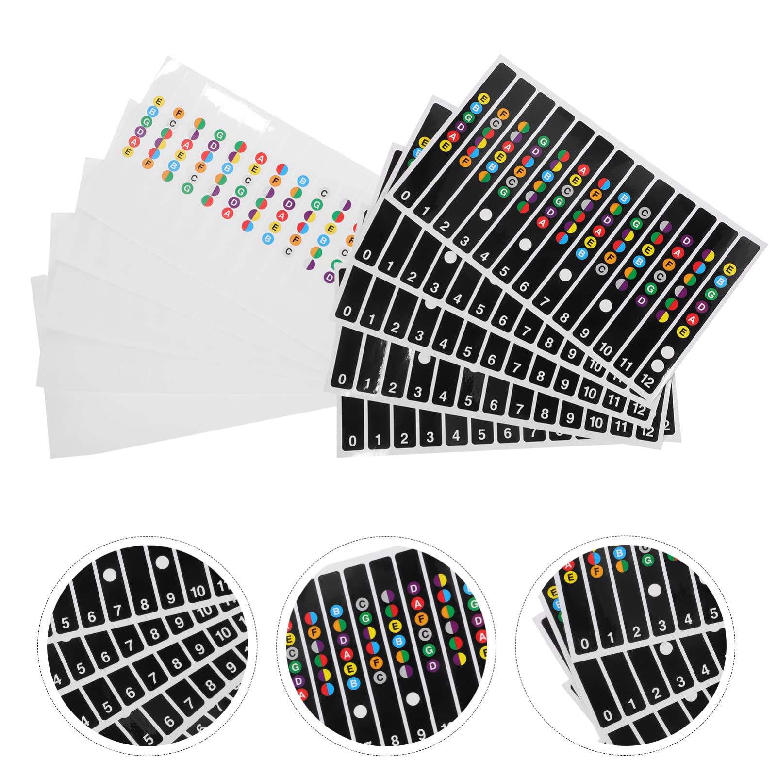BESTonZON 50 Pcs Chitarra Bilance Adesivo Chitarra Pratica Adesivo Tastiera Della Chitarra Note Di Chitarra Adesivi Fret Guida Etichetta Nota Decalcomanie Tastiera Etichette Adesivo